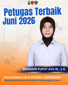 Petugas pelayanan Sat Intelkam Polres Lamongan terbaik bulan Juni 2026